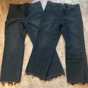 Social Standard by Sanctuary Dark Blue Jeans - High Rise Crop Straight 2 Pair